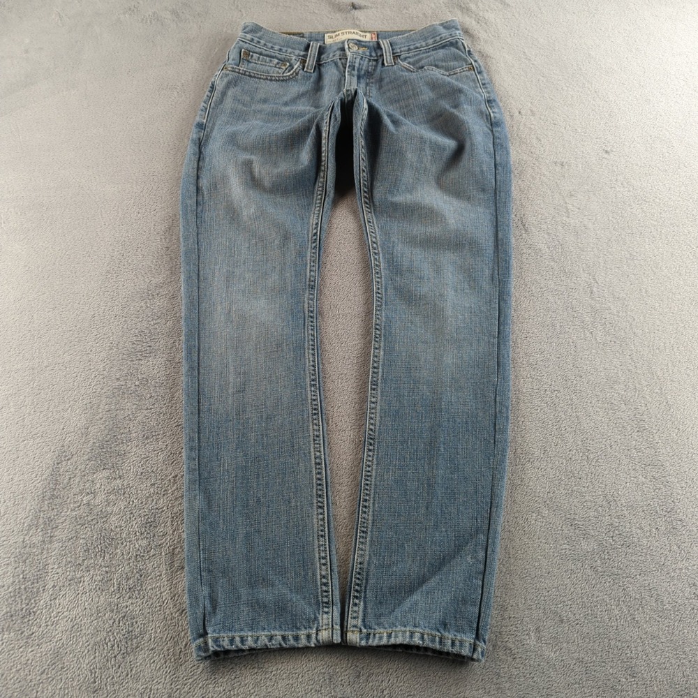 Vintage Y2K Levis Jeans Mens 29x30 Blue Light‎ Wash Faded 514 Slim Straight